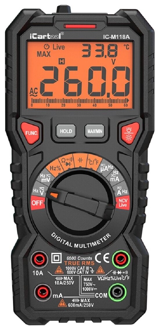 Мультиметр цифровой iCartool IC-M118A - фотография № 1