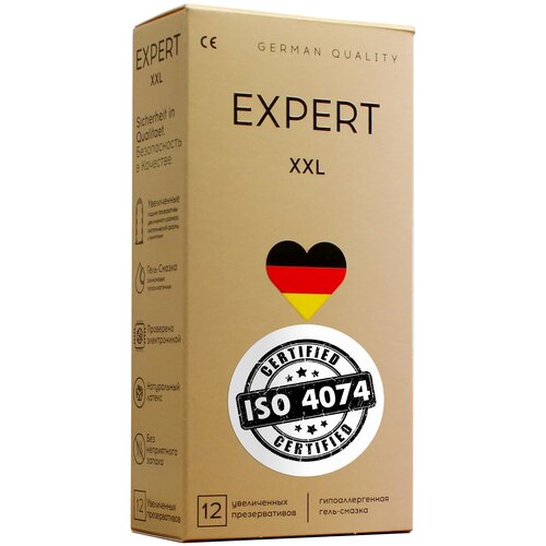 Купить Презервативы EXPERT XXL Germany 24 шт., увеличенного размера, коричневый, натуральный латекс