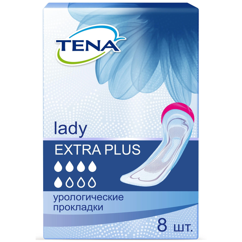 Урологические прокладки TENA Lady Extra Plus, 5 капель, 8 шт.