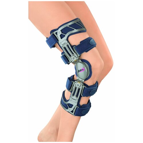 Купить Medi Жесткий коленный ортез для лечения остеоартроза укороченный M.4s OA short, синий, XL, металл/пластик/текстиль, unisex