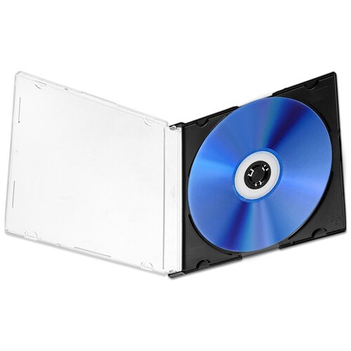 Коробка CD Box Slim Black 5mm для 1 диска (черный низ), упаковка 100 шт.