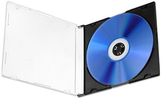 Коробка CD Box Slim Black 5mm для 1 диска (черный низ), упаковка 5 шт.