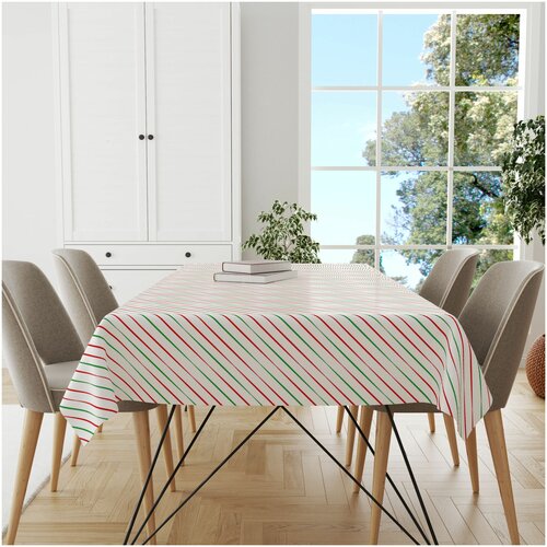 фото Скатерть новогодняя декоративная с рисунком / скатерть на стол на кухню / прямоугольная / 140х200 см fresh art