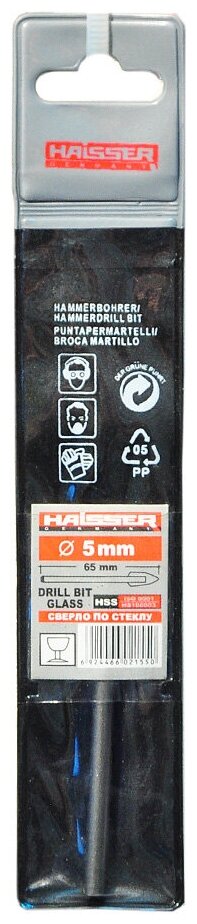 Сверло по стеклу Haisser HS106003, 5 мм