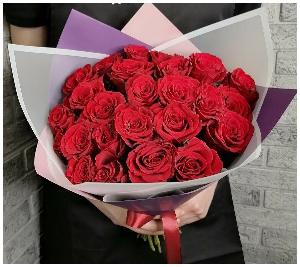 Букет из живых цветов 25 Красных роз от Bestflo с доставкой