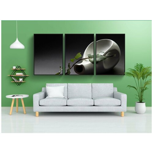 фото Набор модулных постеров для интерьера "плющ, ваза, натюрморт" 60x90 см. в тубусе, без рамки lotsprints