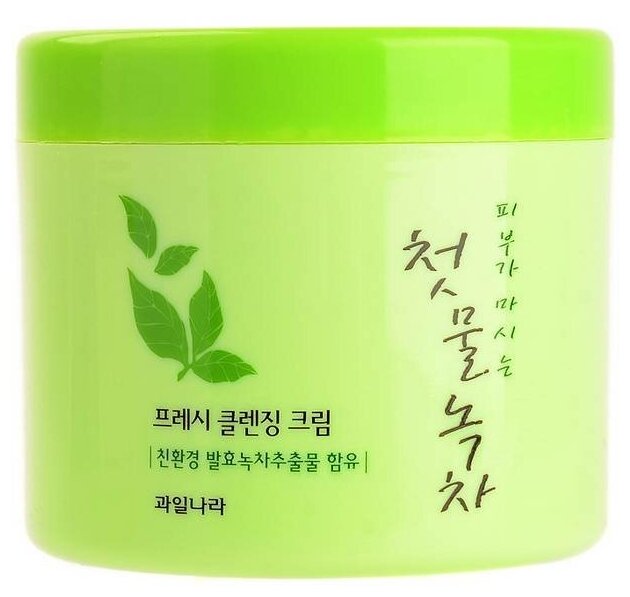 Крем для лица очищающий Welcos Green Tea Fresh Cleansing Cream (300 гр)