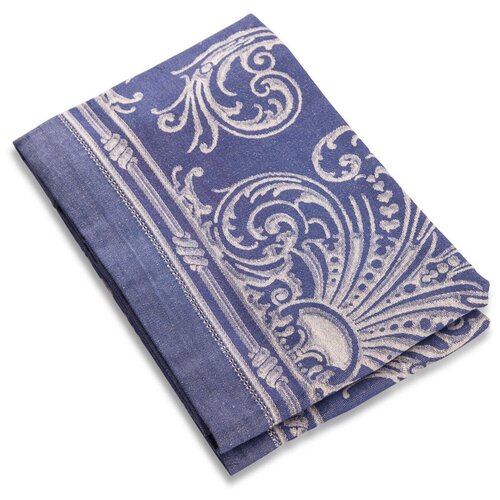 Скатерть прямоугольная Яковлевский Жаккард Фейерверк 178х229см синяя, полулен