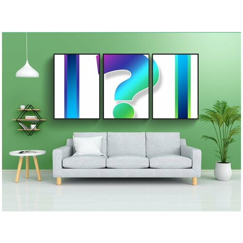 фото Набор модулных постеров для интерьера "значок, вопрос, вопросительный знак" 60x90 см. в тубусе, без рамки lotsprints