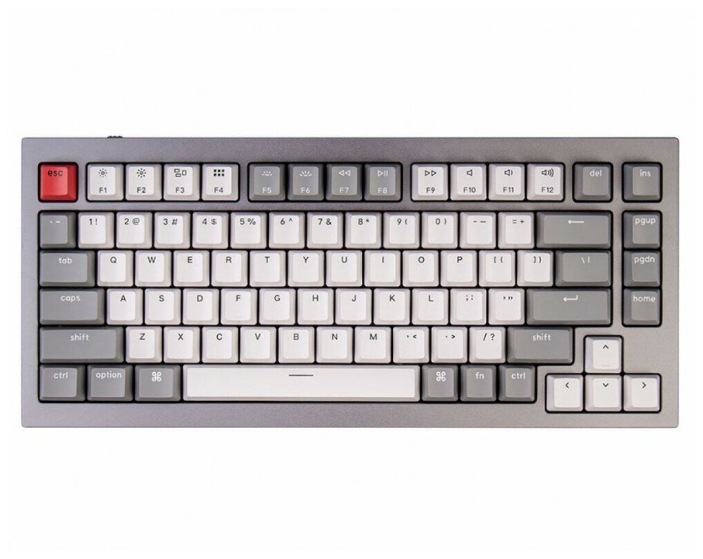 Беспроводная механическая клавиатура QMK Keychron Q1 84 клавиши алюминиевый корпус RGB подстветка Gateron G Phantom Red Switch цвет черный