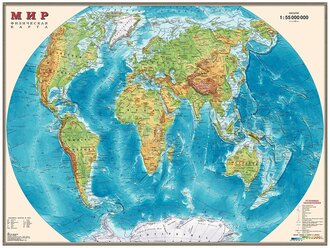 Физическая Карта Мира Крупным Планом Фото