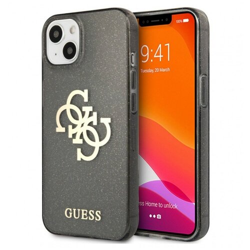 фото Чехол cg mobile guess tpu 4g big logo hard glitter для iphone 13, цвет черный (guhcp13mpcugl4gbk)