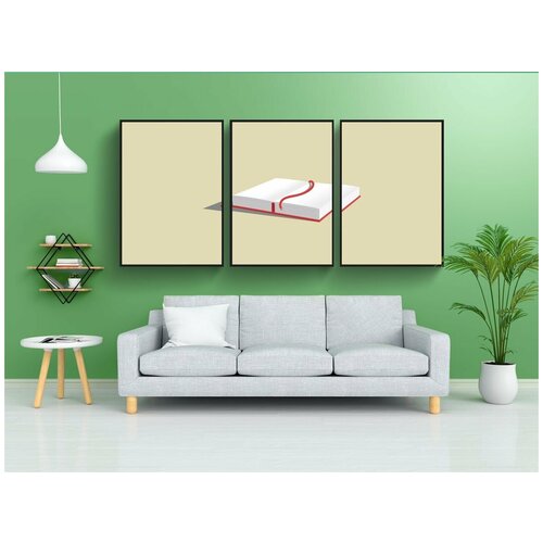 фото Набор модулных постеров для интерьера "книга, ноутбук, библиотека" 60x90 см. в тубусе, без рамки lotsprints