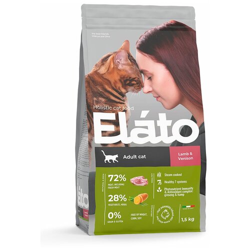 Elato (Элато) Холистик для кошек с ягненком и олениной 1,5 кг