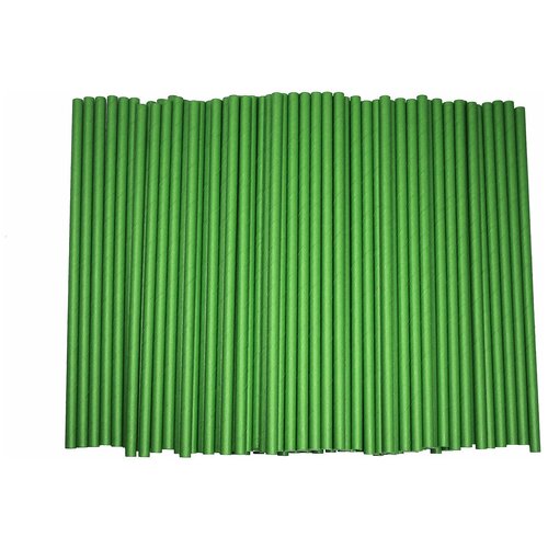 Бумажные трубочки для напитков Темно-Зеленые 6 мм 100 шт