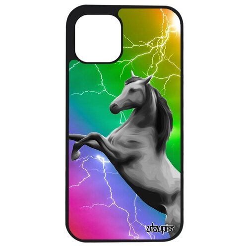фото Противоударный чехол на смартфон // apple iphone 12 mini // "лошадь" конь жеребец, utaupia, цветной