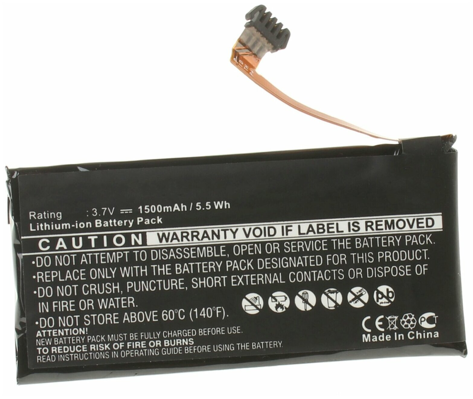 Аккумулятор iBatt iB-U1-M482 1500mAh для HTC T320, T320e, One V (T320e), One V, One V1, PK76110, Primo,