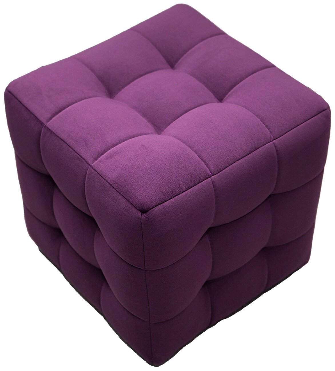 Пуф Мечта фиолетовый микровелюр мягкий квадратный 40x40x43