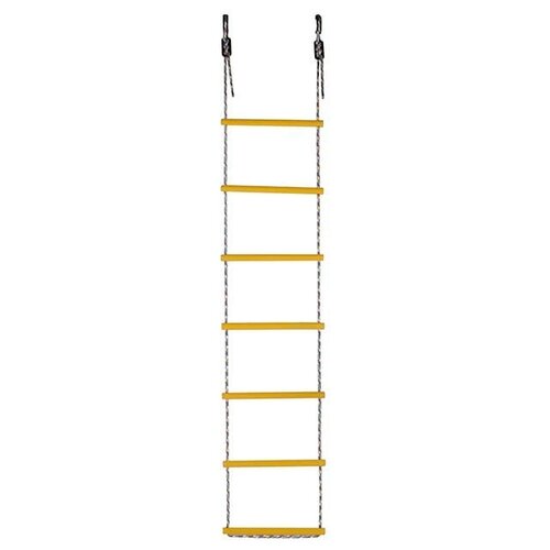 Детская веревочная лестница 7 перекладин (диаметр перекладин 25мм) (Желтый) для шведской стенки, спортивного комплекса и турника