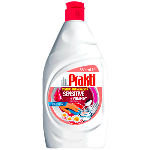 Средство для мытья посуды DR.PRAKTI Clovin Цветочное (650 мл)для чувствительной кожи, с витаминами, защита рук, против жира, концентрат