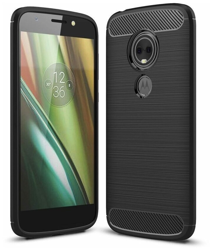 Чехол-накладка Carbon Fibre для Motorola Moto E5 Play (черный)