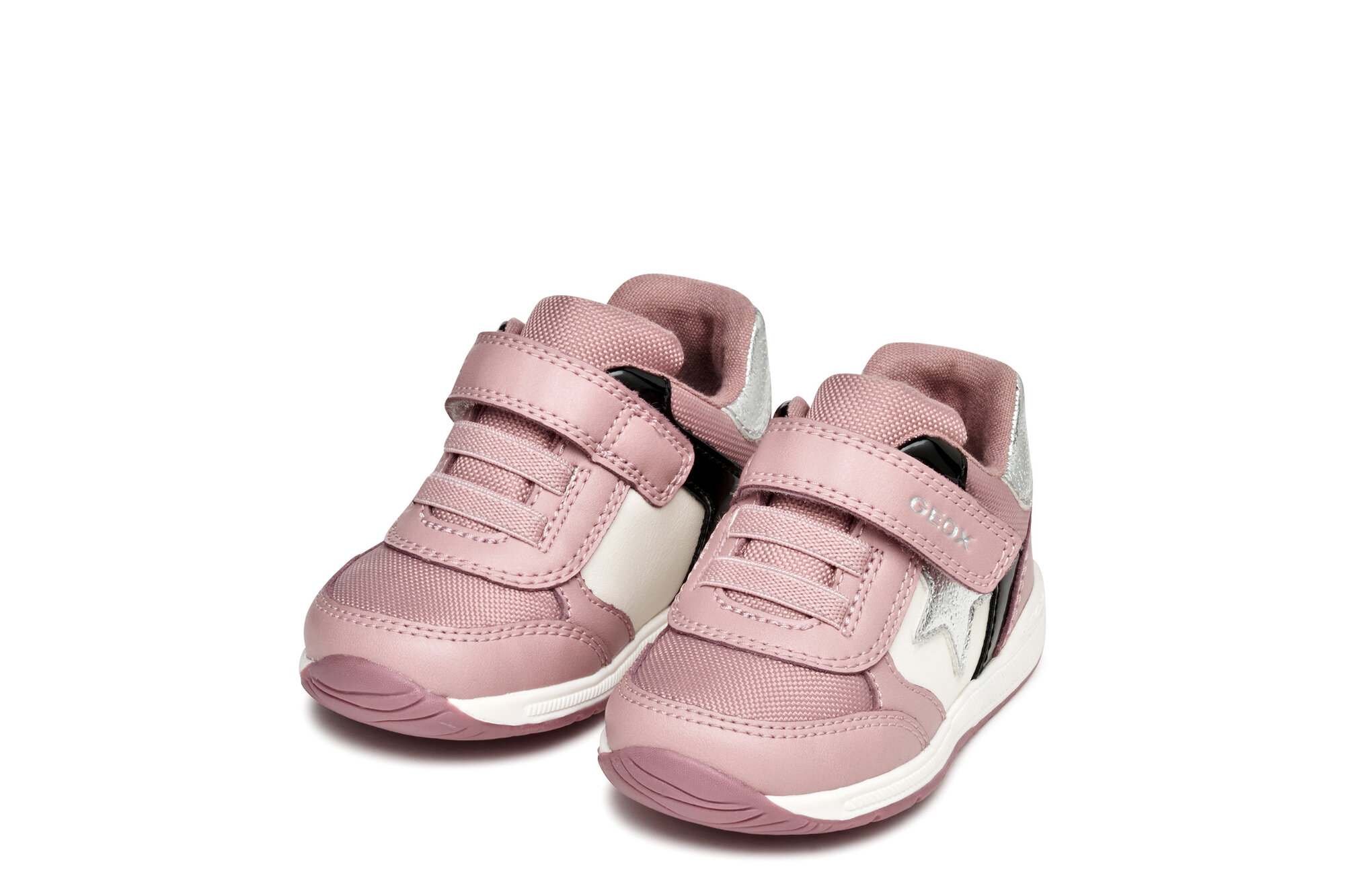 Кроссовки GEOX, размер 24 EU, пыльная роза/чёрный — фото 1