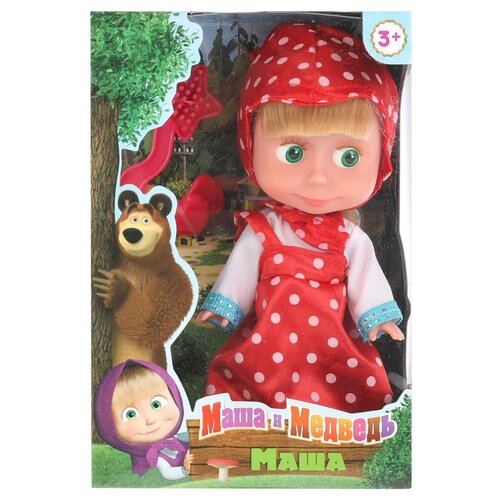 Купить Кукла Карапуз Маша и Медведь, 15 см, без звука, в розовом платье (83030WOSP)