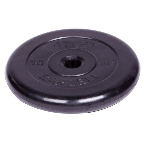 фото Диск обрезиненный barbell d 31 мм черный 10,0 кг atlet mb barbell
