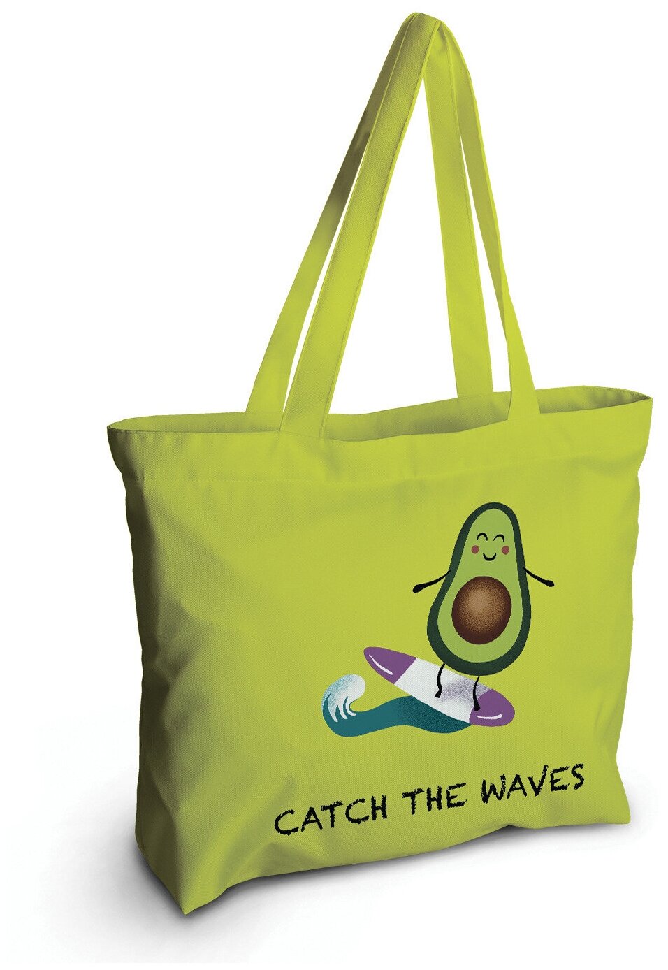 Текстильная женская сумка JoyArty "Авокадо в отпуске" на молнии для пляжа и фитнеса - фотография № 5