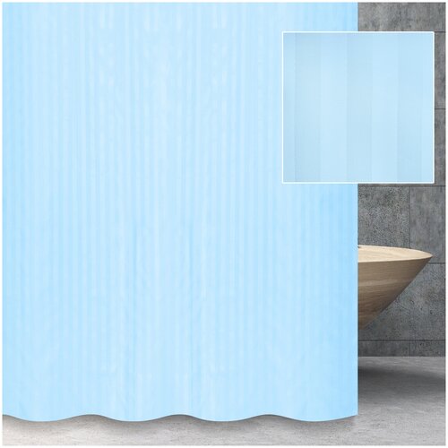 Штора для ванной комнаты Savol голубой S-01820B 180х200 см