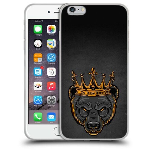 Дизайнерский силиконовый чехол для Iphone 6 Plus/6s Plus Король медведь