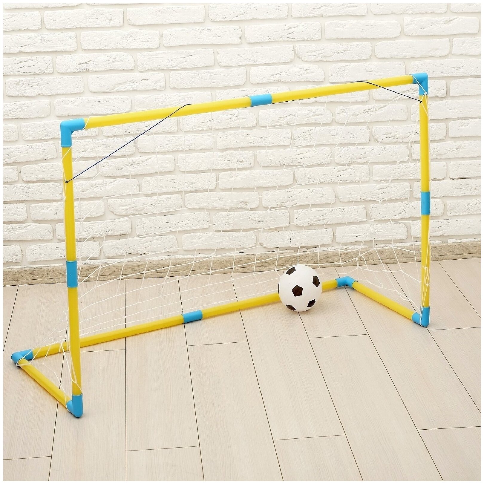 Ворота футбольные "Весёлый футбол" с сеткой, с мячом (1 шт.)