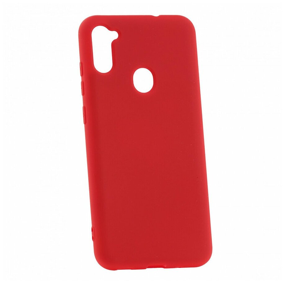 Чехол на Samsung M11 Derbi Slim Silicone-3 красный, противоударный пластиковый кейс, защитный силиконовый бампер, софттач накладка с защитой камеры