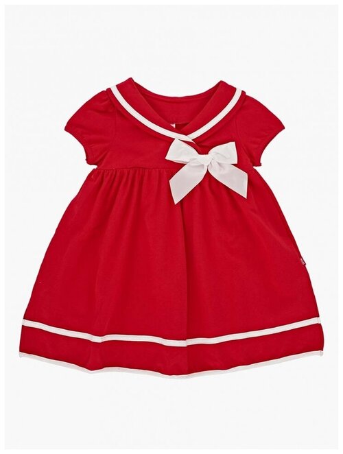 Платье Mini Maxi, хлопок, трикотаж, однотонное, размер 116, красный