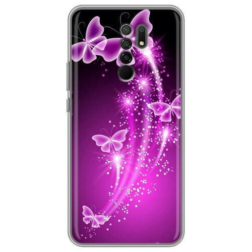 Дизайнерский силиконовый чехол для Xiaomi RedMi 9 Бабочки дизайнерский силиконовый чехол для xiaomi redmi 9 органические цветы