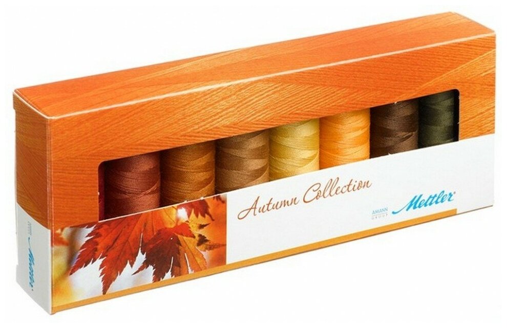 Набор с нитками Silk Finish "Оттенки Осени" в подарочной упаковке #SFC8AUTUMN Amann Group Mettler