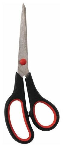 Ножницы Staff Everyday, 195мм, симметричные ручки, резиновые вставки, черно-красные, 12шт. (237499)