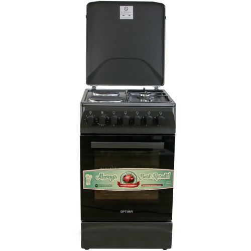 Плита газоэлектрическая OPTIMA CS-5624 черный матовый 2 газ2 эл 50х60 см таймер 1713800₽