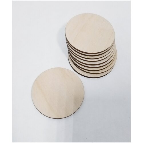 Деревянная заготовка для творчества Круг 70 мм. деревянные заготовки для творчества круг диаметр 6 см набор 10 штук декупаж