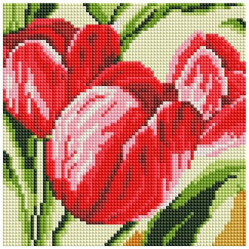 фото Тюльпаны набор для выкладывания стразами 20х20 белоснежка 471-st-ps