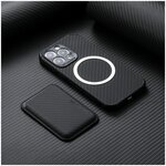 Комплект чехол MagSafe с защитой камеры + Кардхолдер / магнитный чехол для пластиковых карт MagSafe Wallet для Apple iPhone 12 Pro Max - изображение
