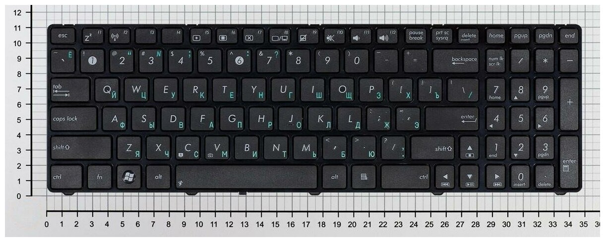 Клавиатура для ноутбука Asus K61LC черная с рамкой версия 2