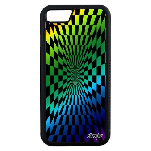 фото Противоударный чехол на мобильный // apple iphone 7 // "иллюзия шахмат" квадраты дизайн, utaupia, цветной