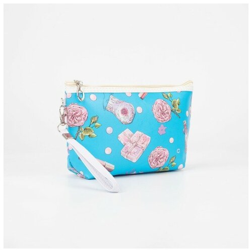 фото Косметичка на молнии, цвет голубой
