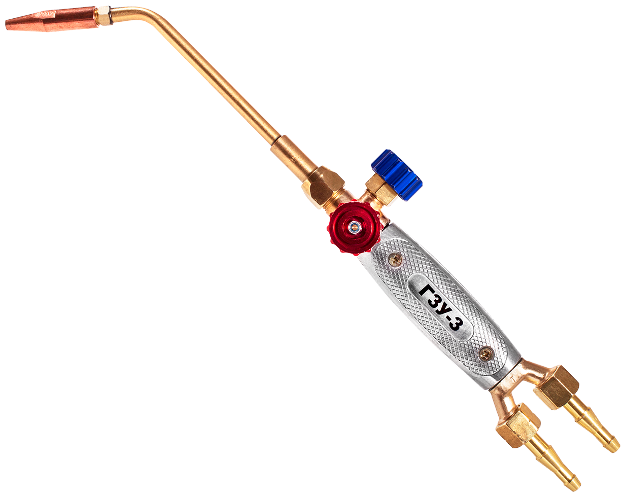 Горелка пропановая ГЗУ-3-23, универсальный ниппель d6/9 (со сменными наконечниками №2, №3), Redius