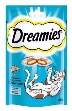 Dreamies Лакомые подушечки для кошек с лососем 7554 10227849 0,06 кг 22973 (10 шт)