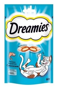 Dreamies Лакомые подушечки для кошек с лососем, 7554 10227849, 0,06 кг