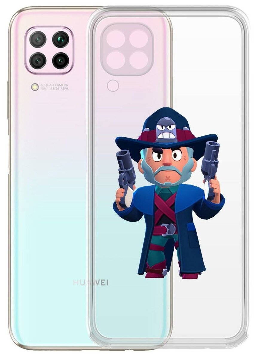 Чехол-накладка Clear Case Brawl Stars-Стрелок Кольт для Huawei P40 Lite/Nova 6 SE/Nova 7i