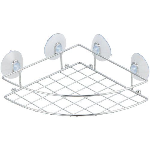 Полка решётчатая угловая на 4 присосках полочка для ванной или кухни 469₽