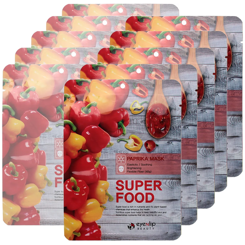 Защитная маска для лица с экстрактом паприки Eyenlip Super Food Mask Paprika, 10 шт защитная маска для лица с экстрактом паприки eyenlip super food mask paprika 10 шт